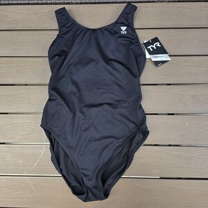 TYR Durafasr One Solid Black Maxfit One Piece Women Swim Size 40 New